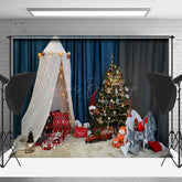 Lofaris Fuchs Puppe Bäume Zelt Licht Funkeln Weihnachten Hintergrund